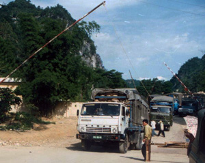 Grens tussen China en Vietnam bij Puzhai